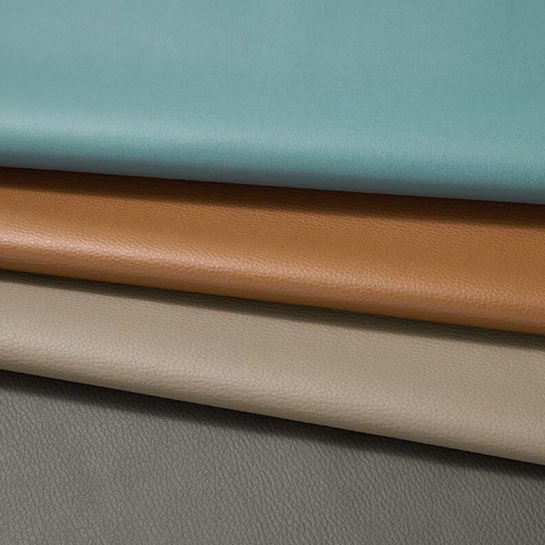 Upholstery Fabric Embossed Faux Leather – aqua blue,  image number 4