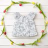 Double Gauze/Muslin painted flower meadow – white/black,  thumbnail number 5