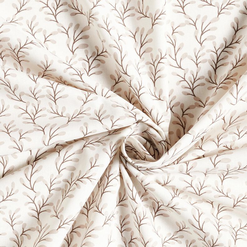 Cotton Poplin leafy branches – white/anemone,  image number 3