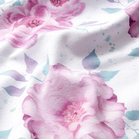 Cotton Jersey Roses | Glitzerpüppi – white, 