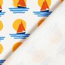 Brushed Sweatshirt Fabric Sailing boats at sunset – white/blue,  thumbnail number 4