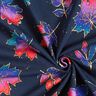 French terry colourful autumn leaves | Glitzerpüppi – midnight blue/fire red,  thumbnail number 3