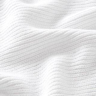 Rib knit cotton blend plain – white | Remnant 50cm, 
