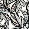 Viscose Jersey large leaves – ivory/midnight blue,  thumbnail number 1