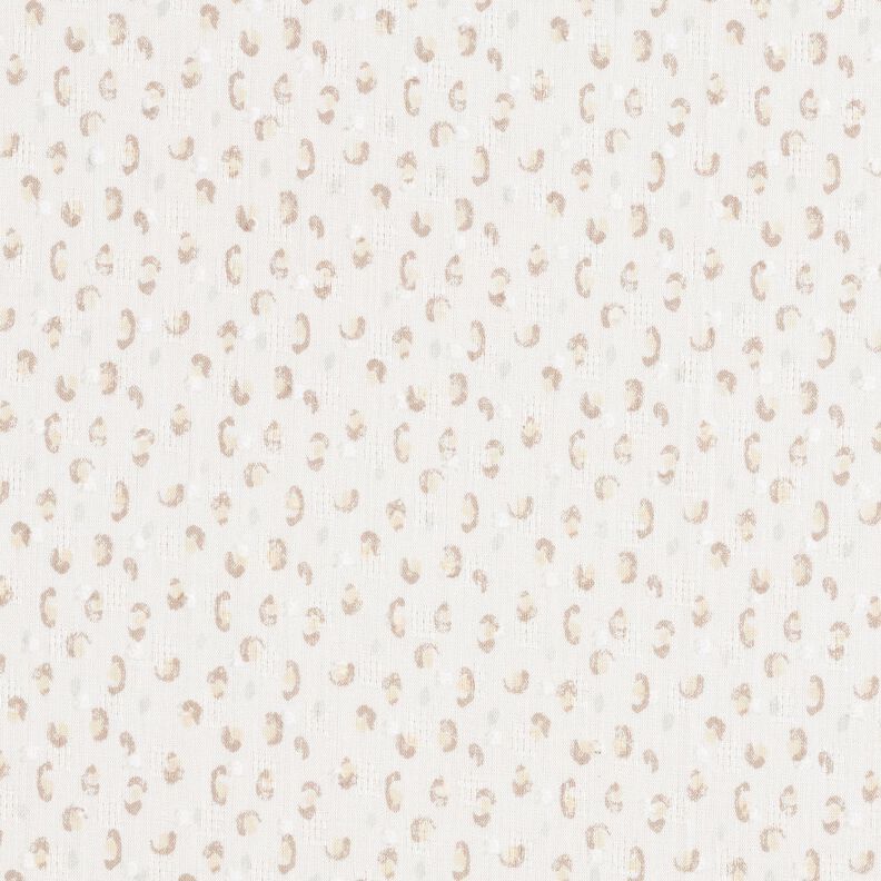 Fine Cotton Batiste Openwork dobby leopard print – white/anemone,  image number 1