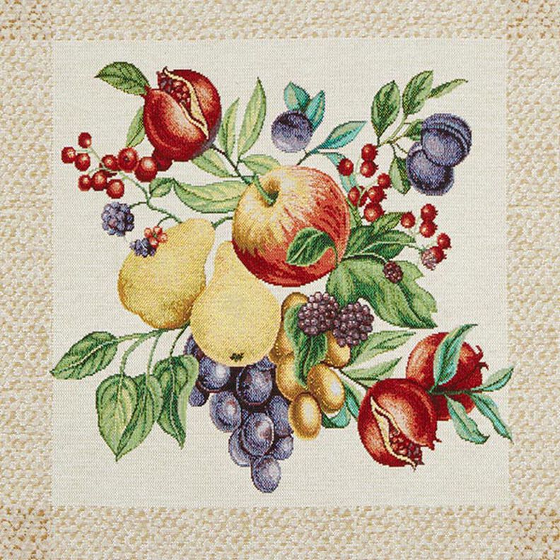 Decorative Panel Tapestry Fabric Colourful Fruits – light beige/carmine,  image number 1