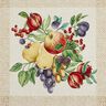 Decorative Panel Tapestry Fabric Colourful Fruits – light beige/carmine,  thumbnail number 1