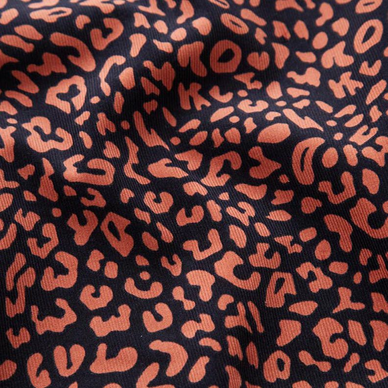 Baby Cord Neon Leopard – navy blue/copper,  image number 2