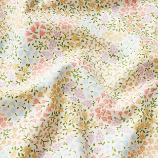 Decor Fabric Half Panama colourful mini flowers – ivory/pink, 