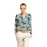 Satin Crepe Palms and Monstera – brilliant blue/blue-black,  thumbnail number 5