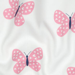 Brushed Sweatshirt Fabric Big Butterflies | Poppy Fabrics – ivory/pink, 