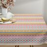 Tablecloth fabric stripy collage – offwhite/mustard,  thumbnail number 7