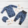 Cotton Jersey Stripe Ninjas  – blue grey,  thumbnail number 5