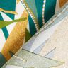 Coated Cotton Delicate Leaves – blue spruce/curry yellow,  thumbnail number 5