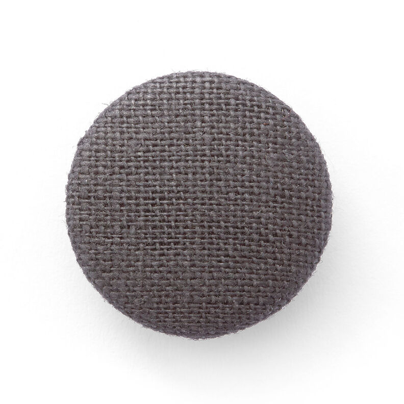 Covered button, Linen Medium – slate grey,  image number 1