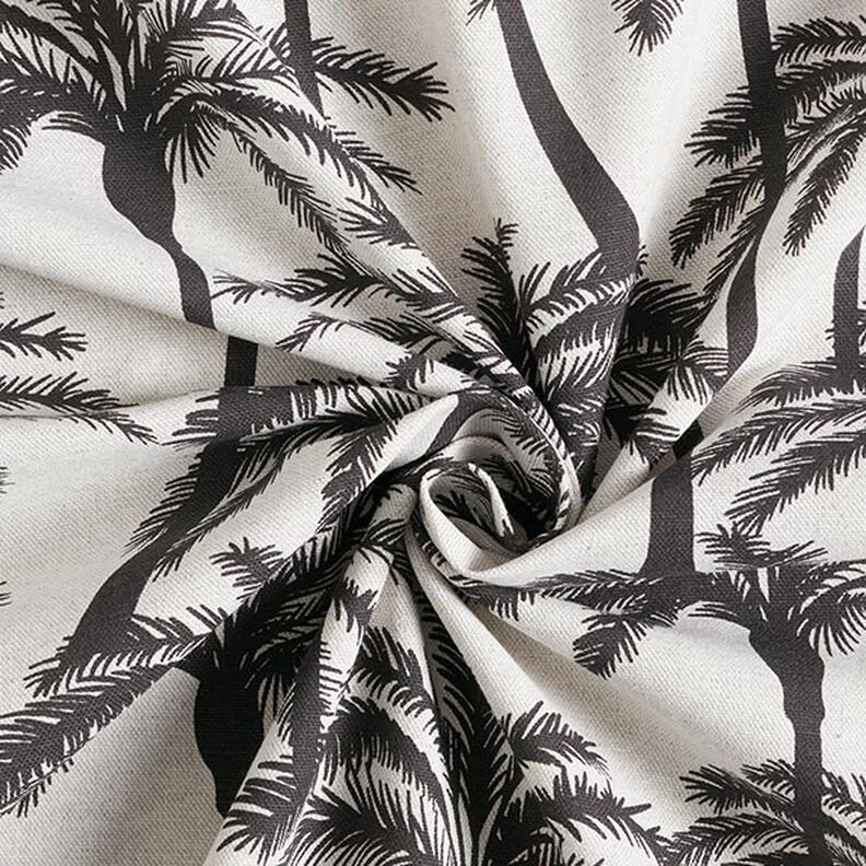 Decor Fabric Half Panama palms – black brown,  image number 3