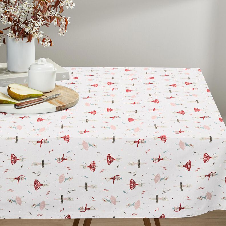 Cotton Cretonne dancing animals – white/red,  image number 8
