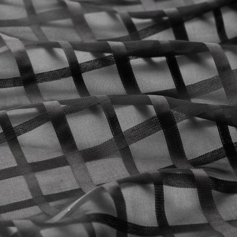 Chiffon window check – black,  image number 2