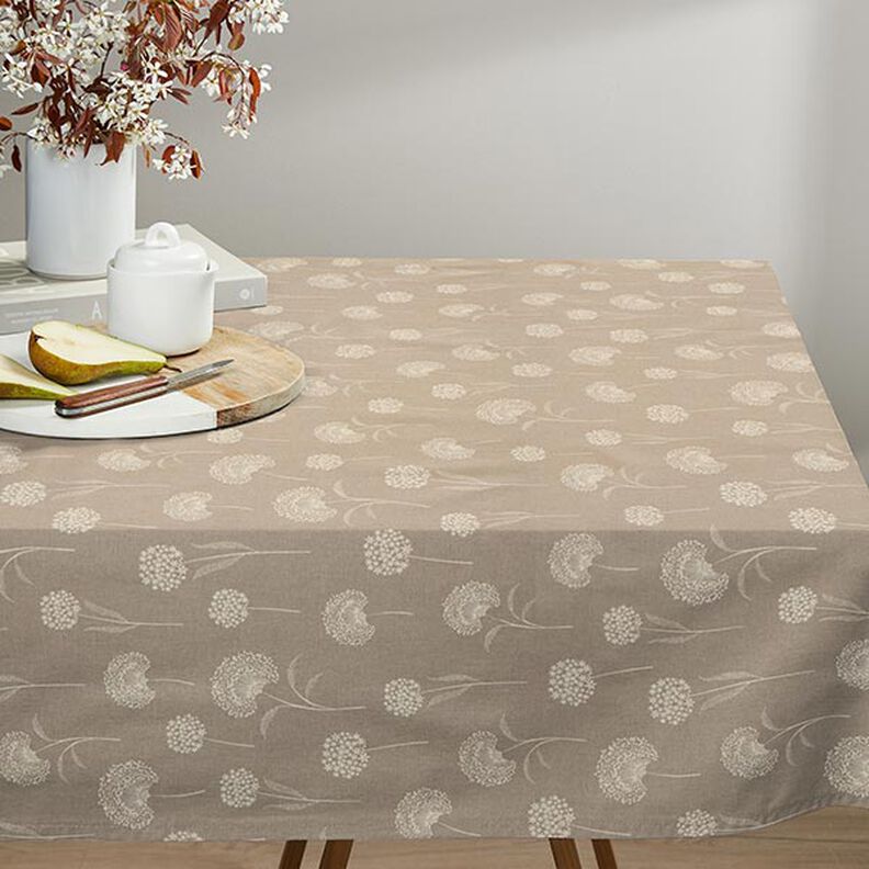Decor Fabric Half Panama dandelions – natural/white,  image number 8