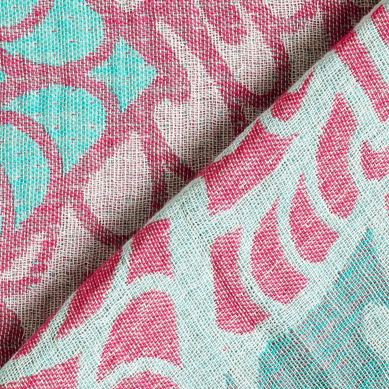 Beachwear hammam towel jacquard ornaments – peppermint/purple, image number 4