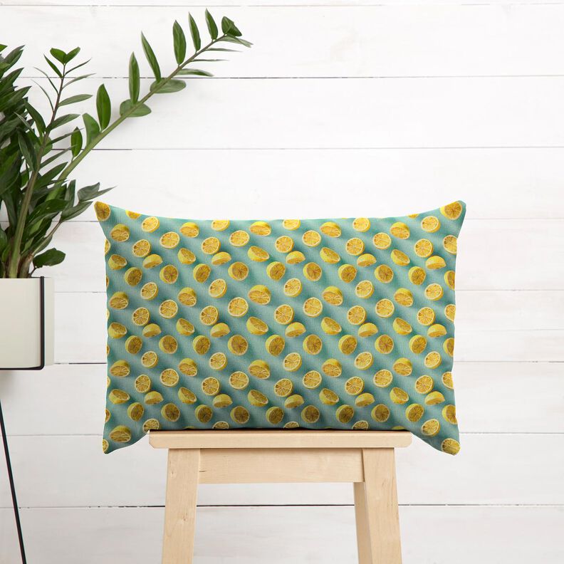 Cotton Poplin fresh lemons – eucalyptus/lemon yellow, image number 6