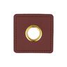 Faux leather with eyelet appliqué [ 4 pieces / Ø 10 mm ] – burgundy,  thumbnail number 1