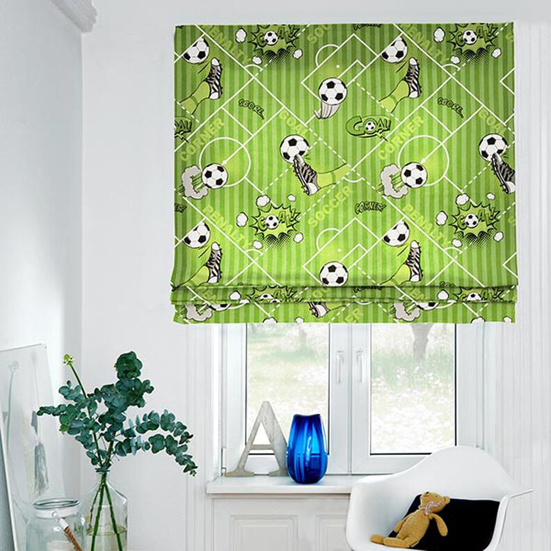 Decor Fabric Half Panama Football game – green,  image number 5