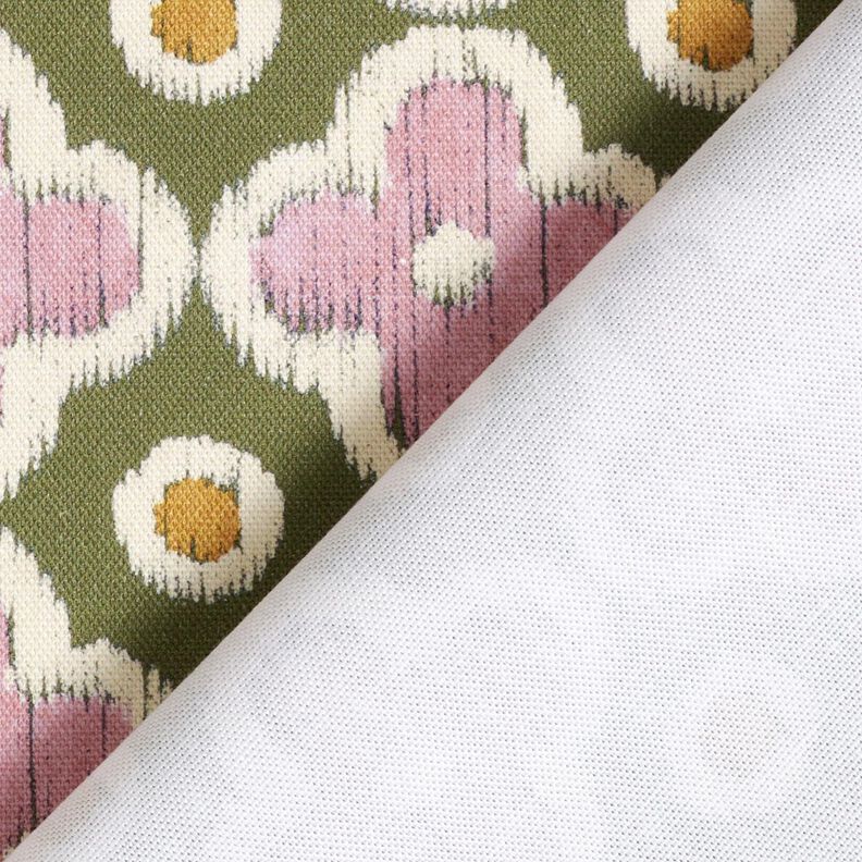 Decor Fabric Canvas Embroidery look – pine/light dusky pink, image number 4