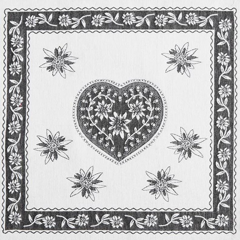 Decorative Panel Tapestry Fabric Alpine Heart – ivory/grey,  image number 1