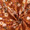 Geometric flowers cotton poplin – curry yellow/dark brown,  thumbnail number 3