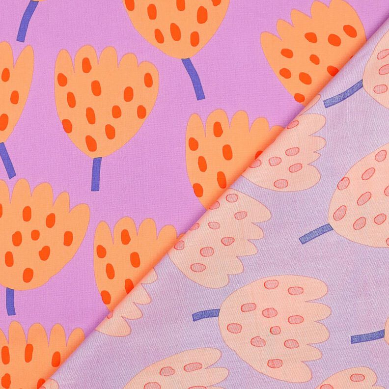 Cotton Poplin Tulips | Nerida Hansen – lavender/peach orange,  image number 4