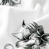 Decor Fabric Half Panama picturesque flowers – white/black,  thumbnail number 2