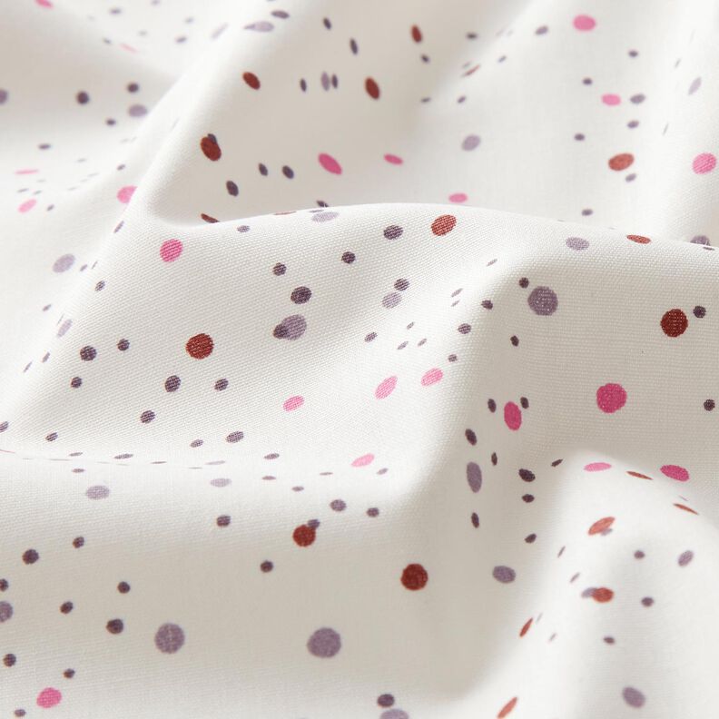 Cotton Poplin colourful dots – ivory/purple,  image number 2