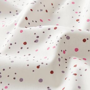 Cotton Poplin colourful dots – ivory/purple, 