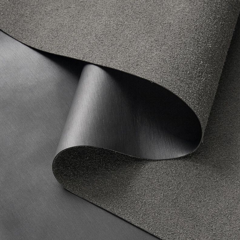 Upholstery Fabric Imitation Leather Shimmering – stone grey,  image number 7
