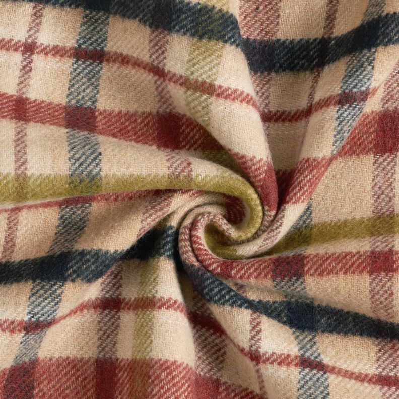 Checked Double face Coating Fabric – beige/brown,  image number 4
