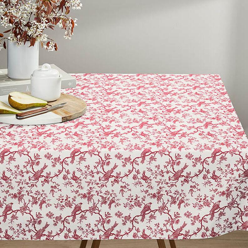 Cotton Cretonne birds – red/offwhite,  image number 6