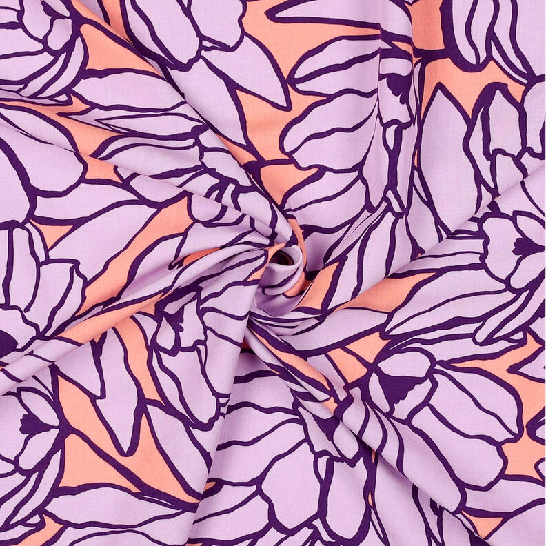 Lenzing Ecovero Inked Bouquet | Nerida Hansen – peach orange/lavender,  image number 4