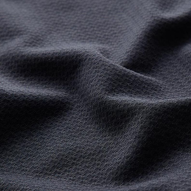 Little Boxes Textured Stretch Fabric – blue-black,  image number 2