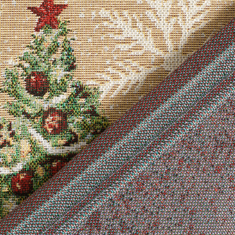Decorative Panel Tapestry Fabric Fir Tree – carmine/light beige, image number 4