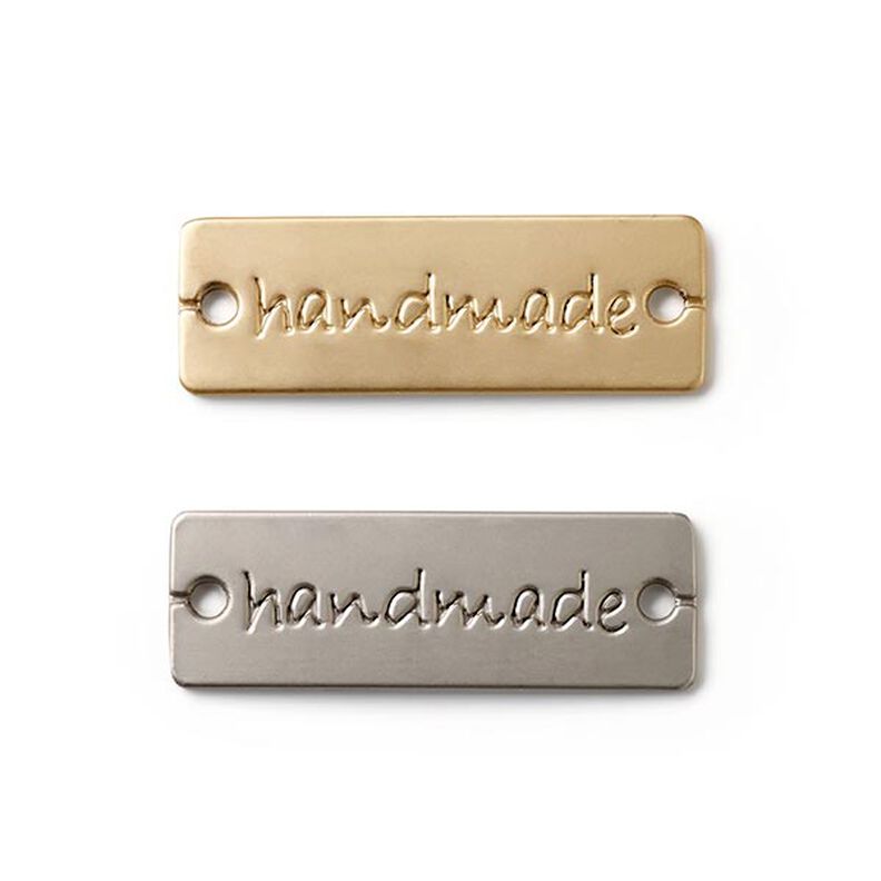 Appliqué "Handmade" pins [ 3 x 1 cm ] | Prym – silver metallic/gold,  image number 1