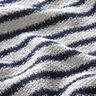 Knitted bouclé stripes and glitter – white/navy blue,  thumbnail number 2