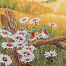 Decorative Panel Tapestry Fabric pair of birds – carmine/light beige,  thumbnail number 1