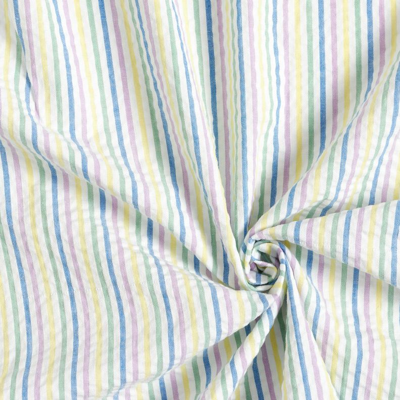 Seersucker Cotton Stripy blend – white, image number 3