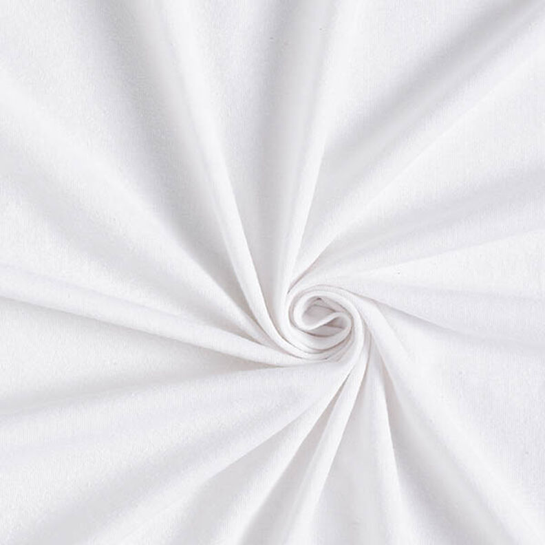 Plain cotton linen blend jersey – white,  image number 1