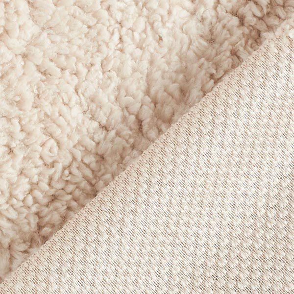 Faux Fur Teddy Fabric – light beige,  image number 3