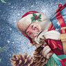 Panel Tapestry Fabric Lurex Christmas presents – blue/green,  thumbnail number 3