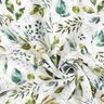 Viscose fabric dobby Leaves – white/dark green,  thumbnail number 3