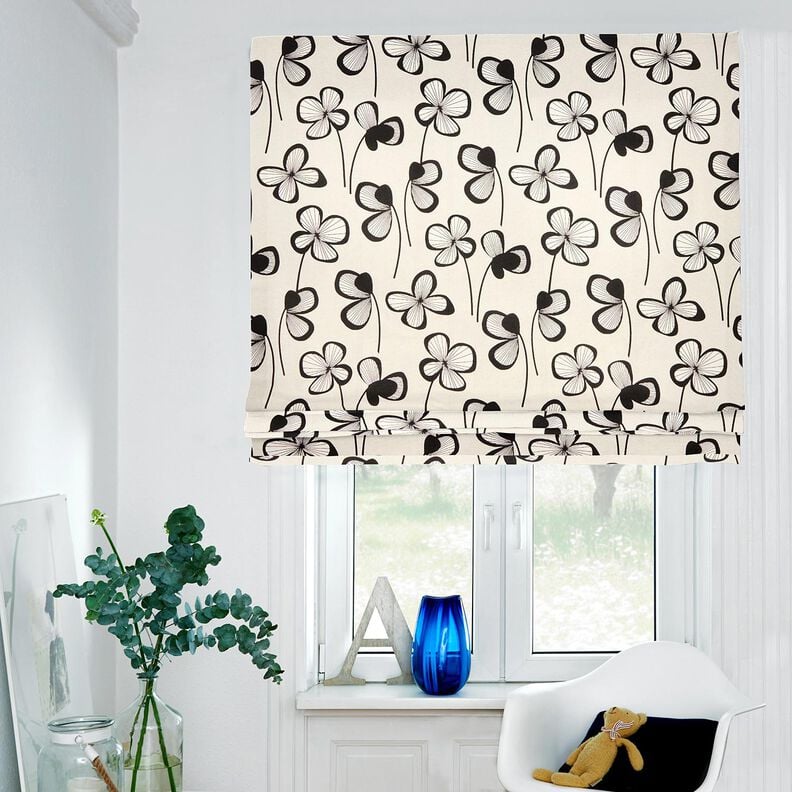 Decor Fabric Half Panama abstract clover &ndash; natural/black,  image number 5