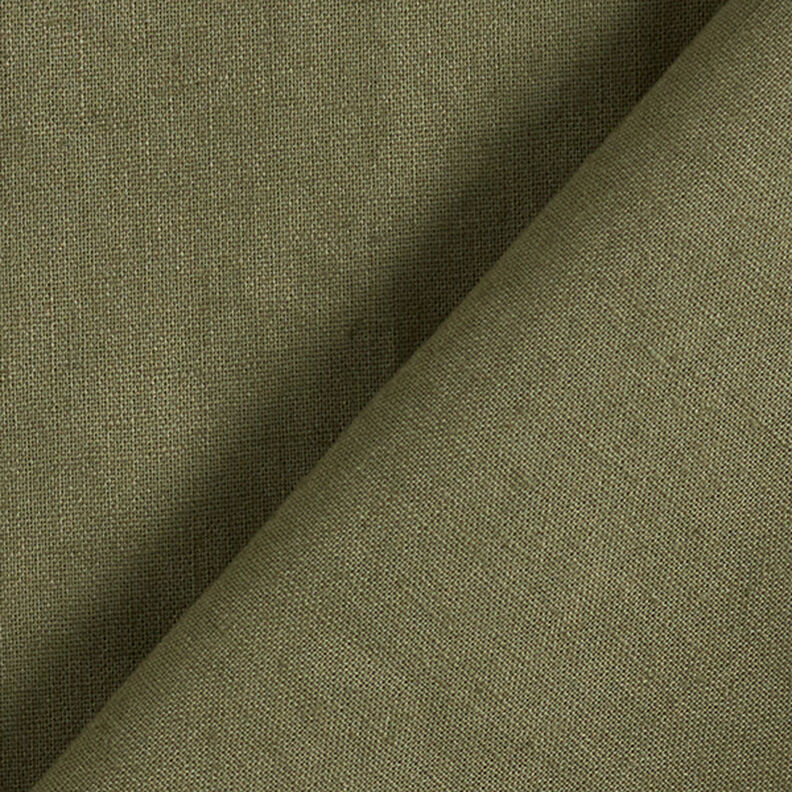 Linen Cotton Blend Plain – dark olive,  image number 3